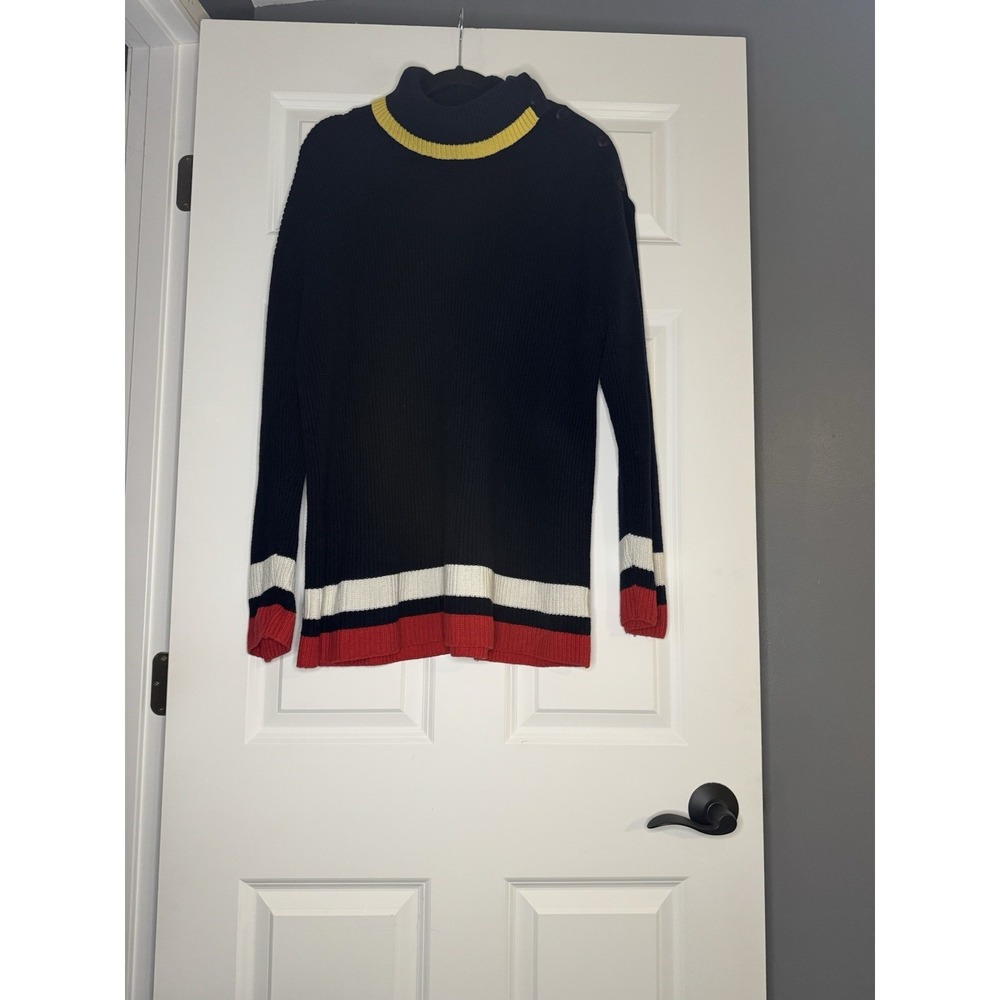 Talbots Tricolor Side Neck Pullover Sweater Xl